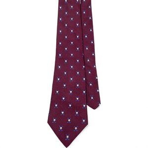 Tommy Hilfiger Silk Tie Burgundy Red Textured Golf Vintage